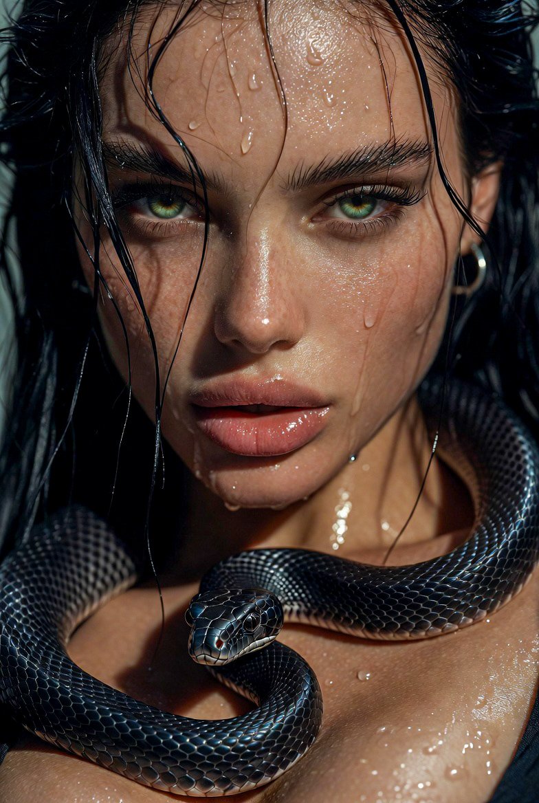Surreal Fashion Portrait: Woman with Tarantula, Macro thumbnail 2