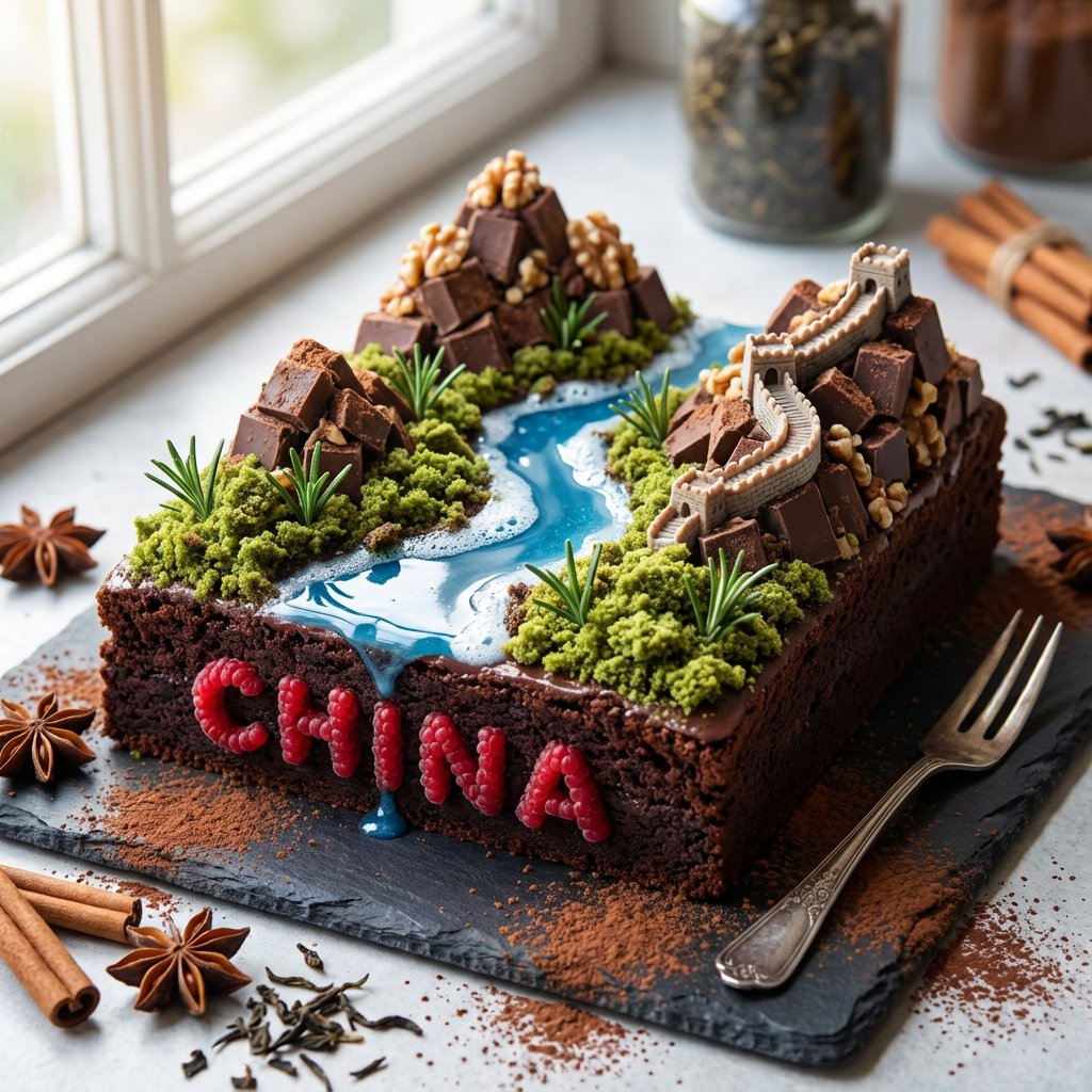 Hyper-Realistic Landscape Cake Macro Shot - view 1