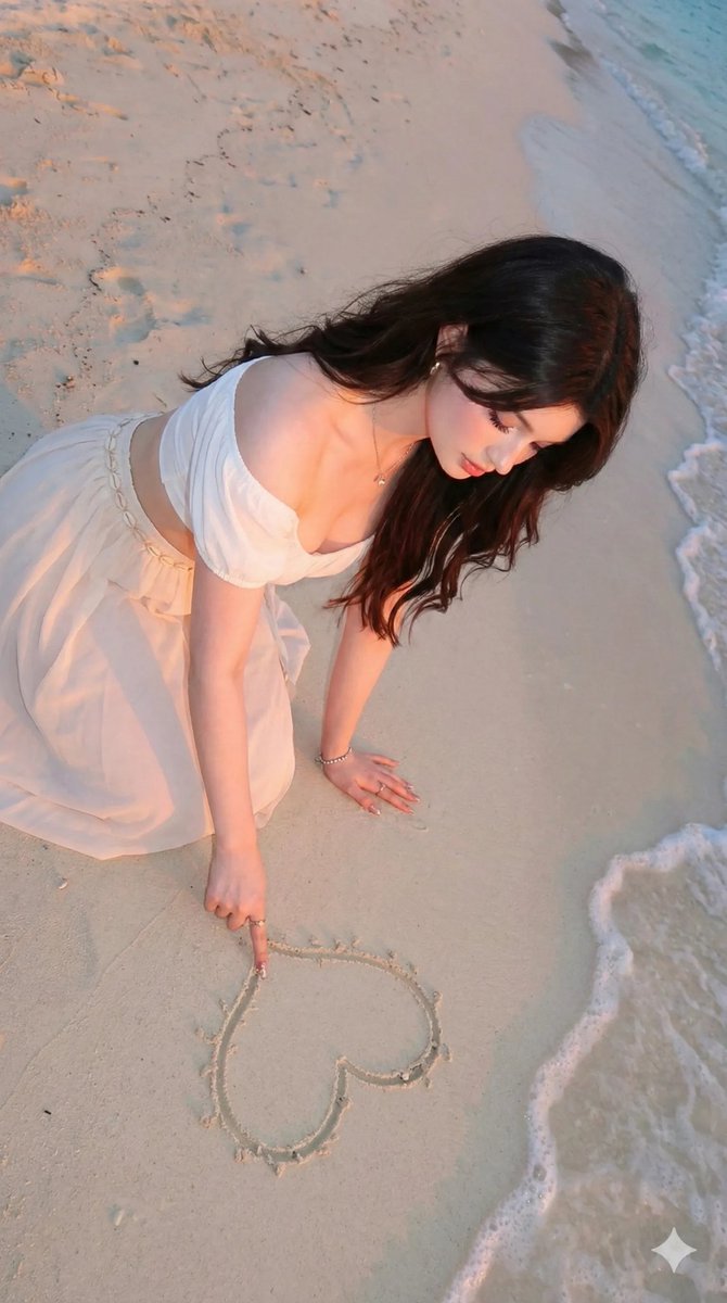Korean Glamour Beach Goddess Golden Hour Portrait thumbnail 2