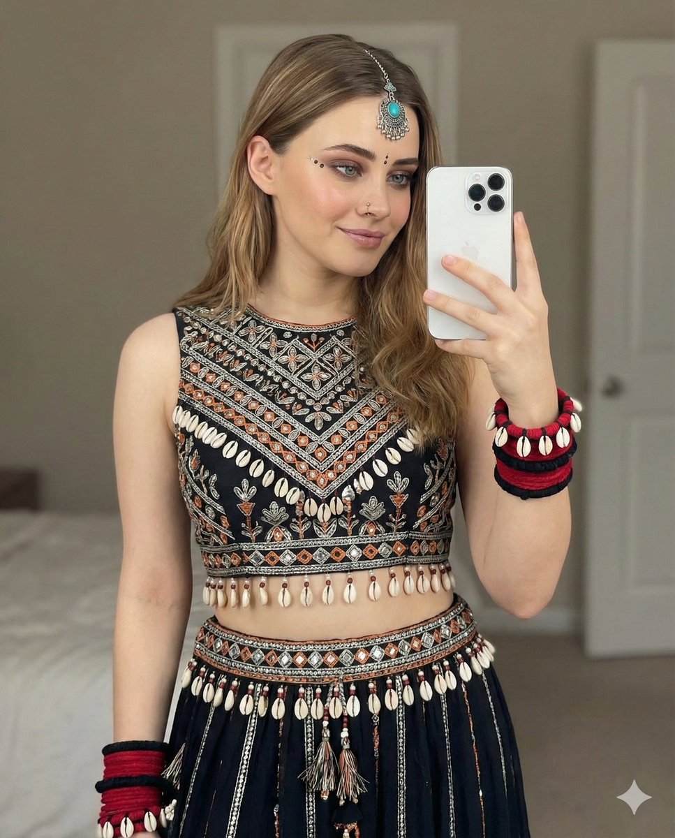 Bohemian-Indian Fusion Mirror Selfie - view 1