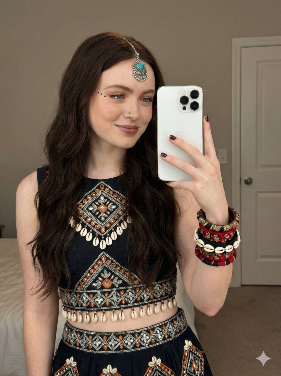 Bohemian-Indian Fusion Mirror Selfie thumbnail 2