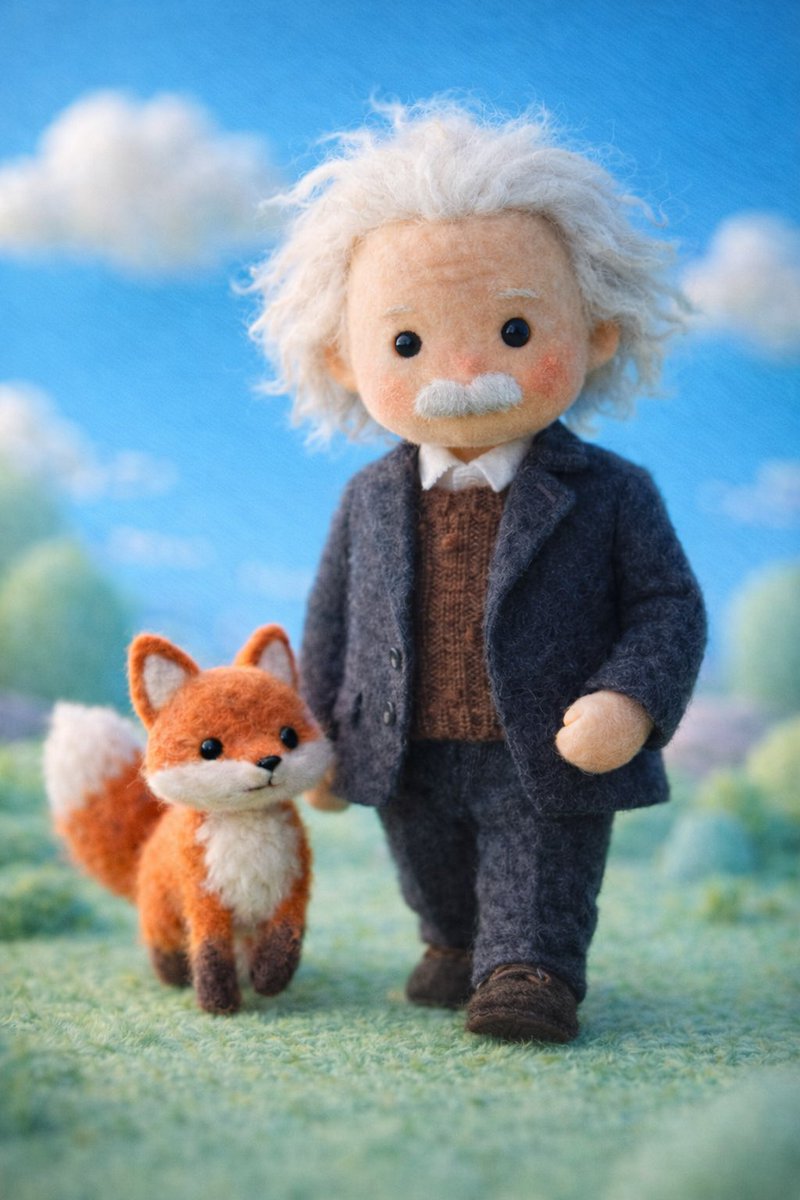 Whimsical Felt Wool Doll Character Portrait thumbnail 3