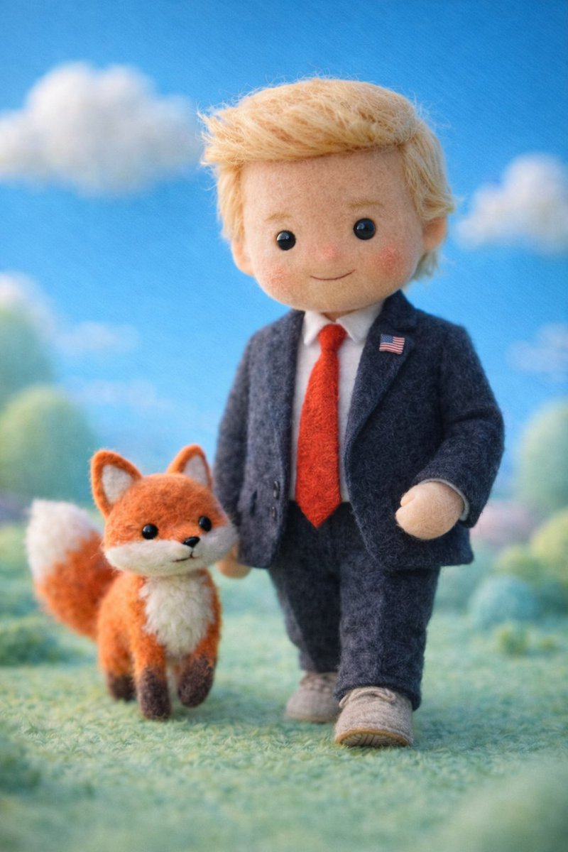 Whimsical Felt Wool Doll Character Portrait thumbnail 4