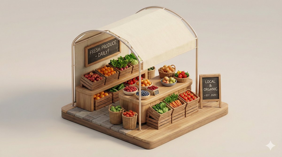 Minimal 3D Isometric Retail Diorama - view 1