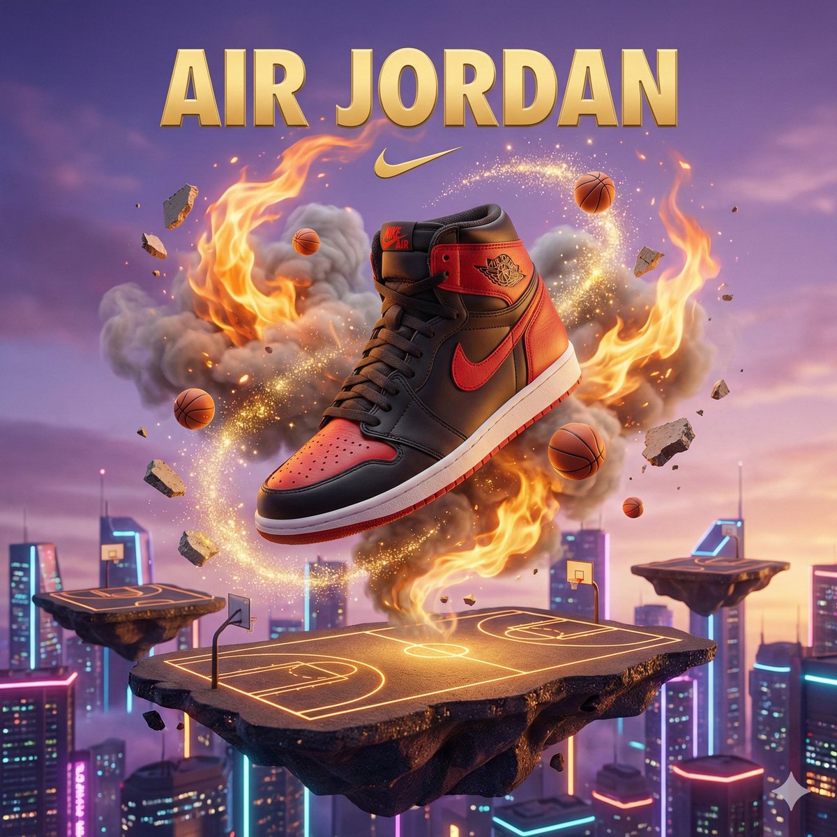 High-end 3D Advertising Poster with Floating Product thumbnail 2