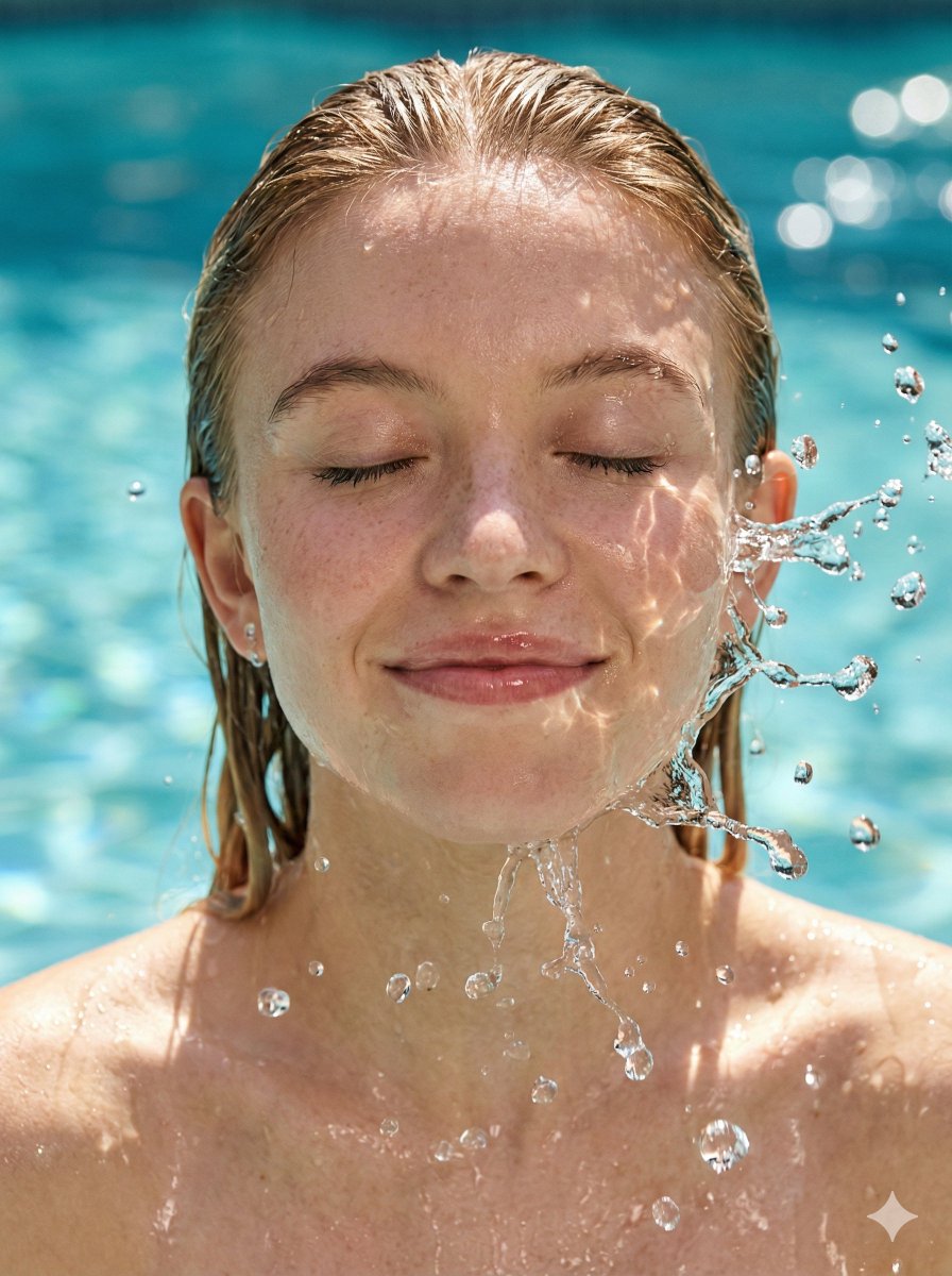 Wet Sydney Sweeney Portrait with Dynamic Water Splash thumbnail 2
