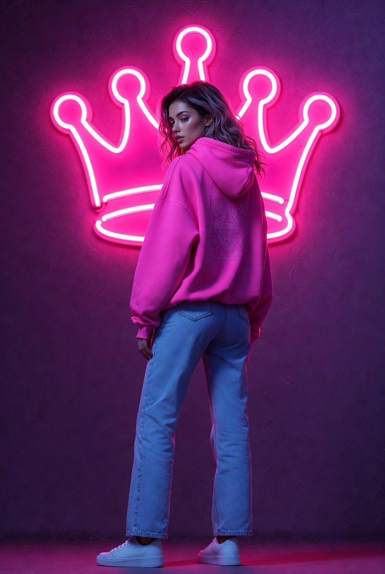 Cinematic Vaporwave Portrait of a Confident Woman thumbnail 2