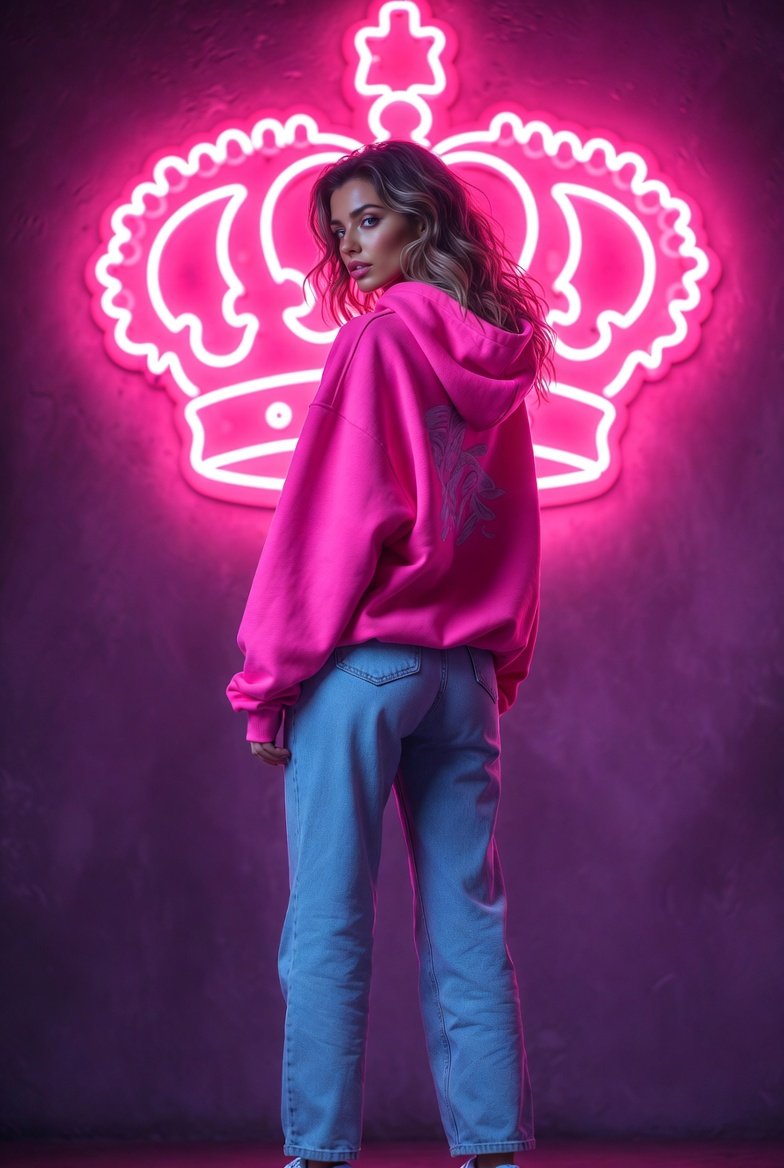 Cinematic Vaporwave Portrait of a Confident Woman thumbnail 3