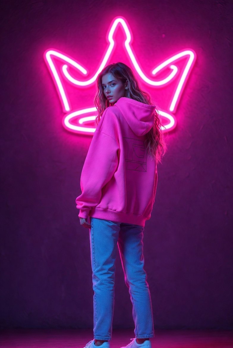 Cinematic Vaporwave Portrait of a Confident Woman thumbnail 4