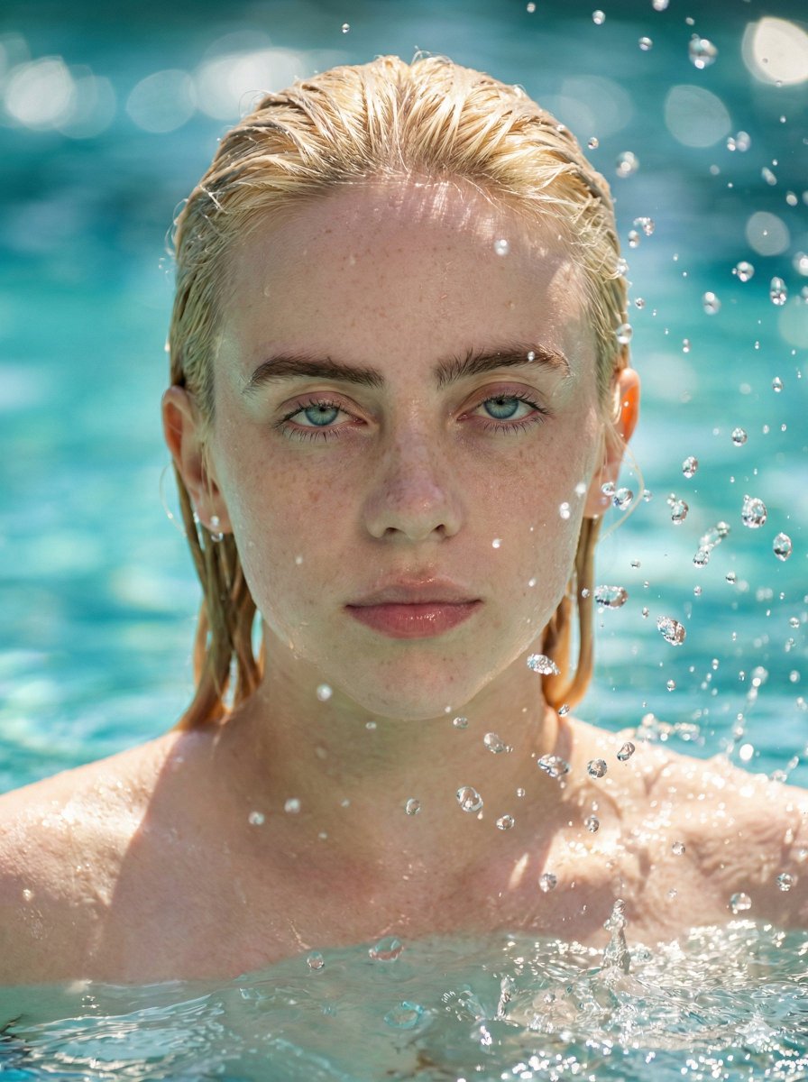 Wet Portrait of Sydney Sweeney with Dynamic Water Splash thumbnail 2