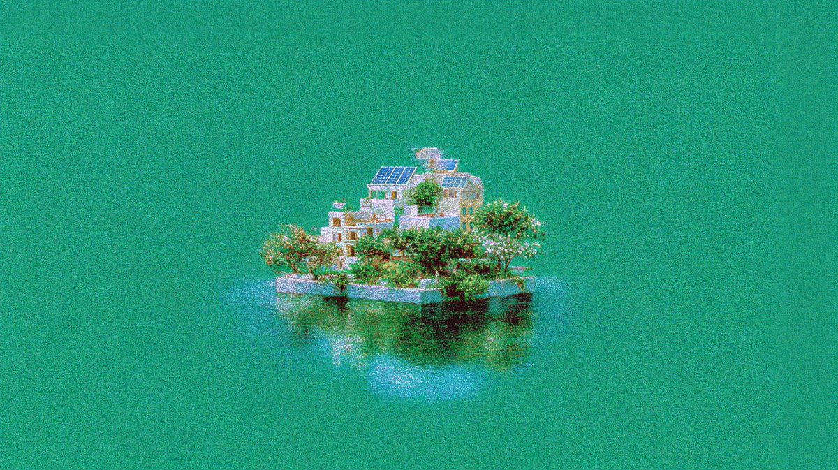Solarpunk Villages in Minimal Isometric View by Modern Monet - view 1