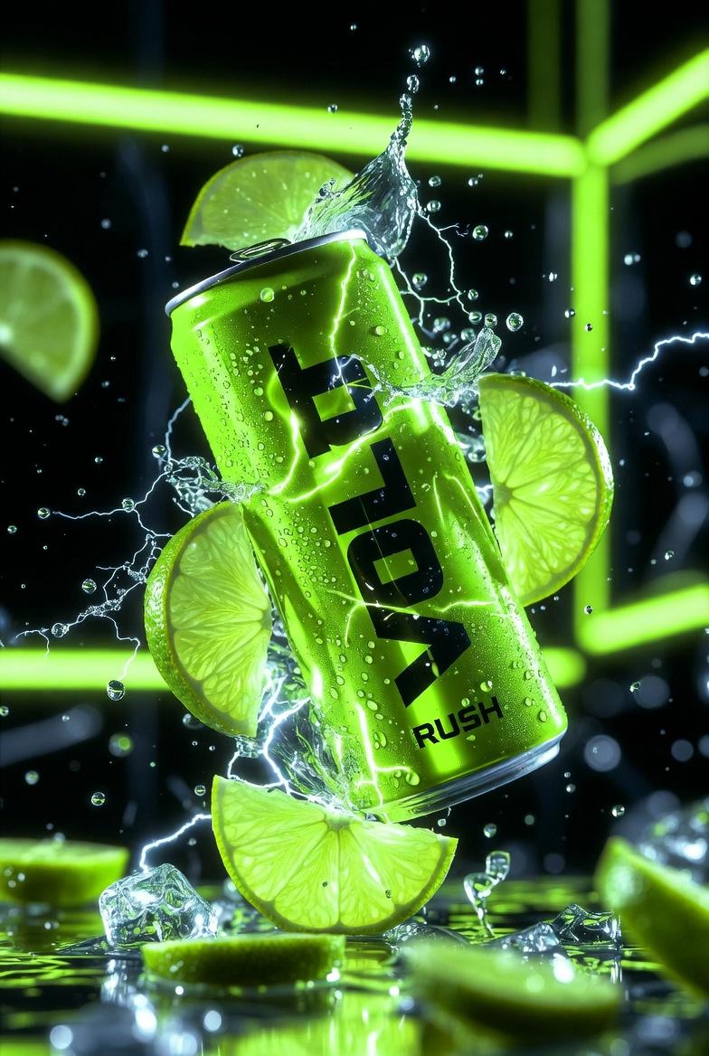 Cinematic Neon Energy Drink Product Photography thumbnail 2
