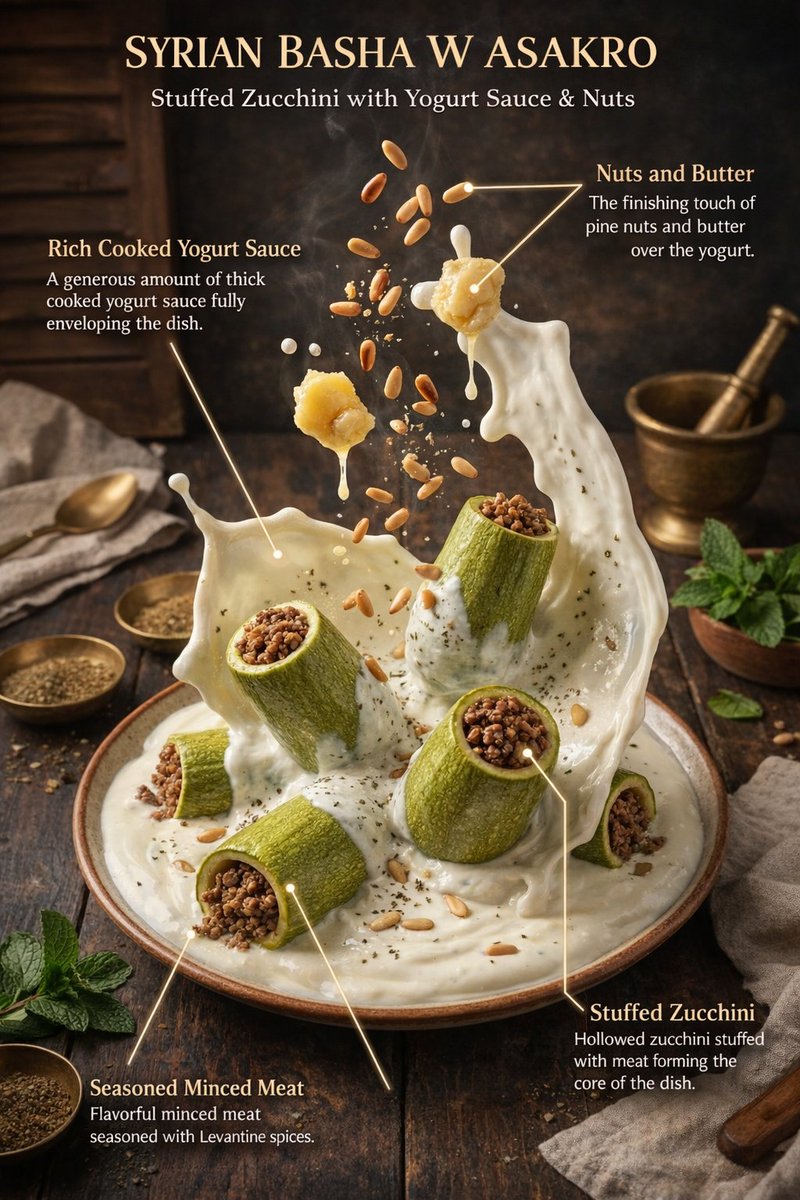Hyper-realistic Food Infographic: Cake & Syrian Dessert - view 1