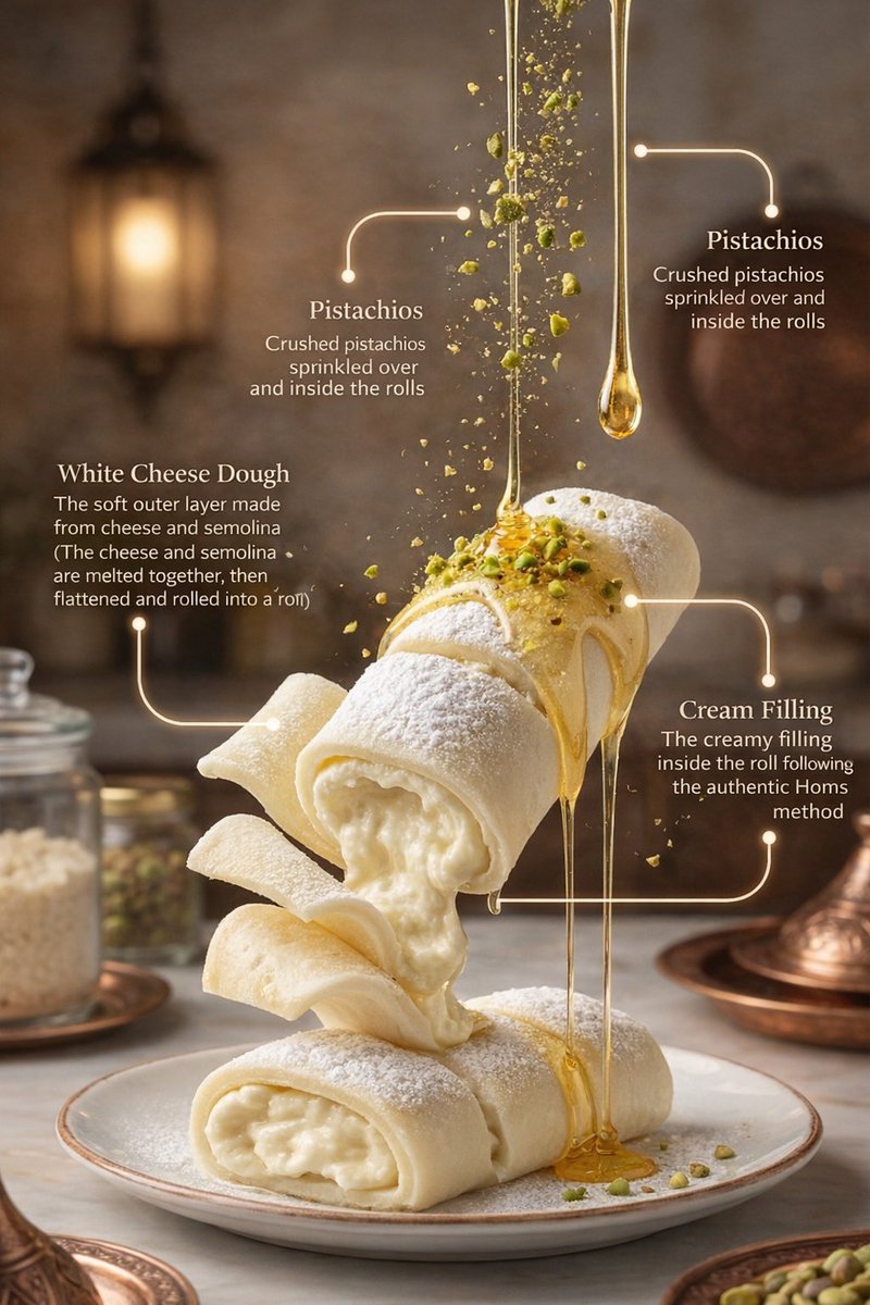 Hyper-realistic Food Infographic: Cake & Syrian Dessert thumbnail 3