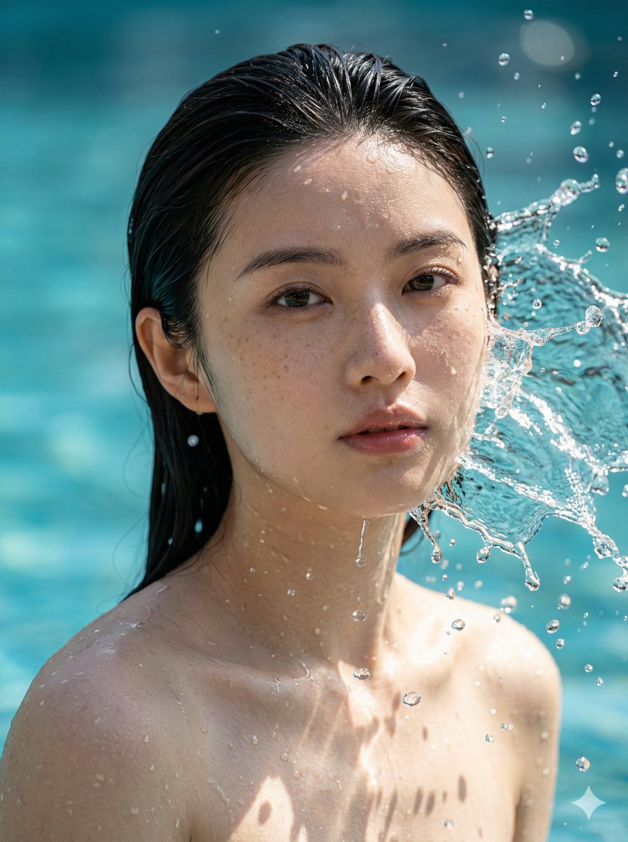 Summer Splash Portrait with Glistening Water - view 1
