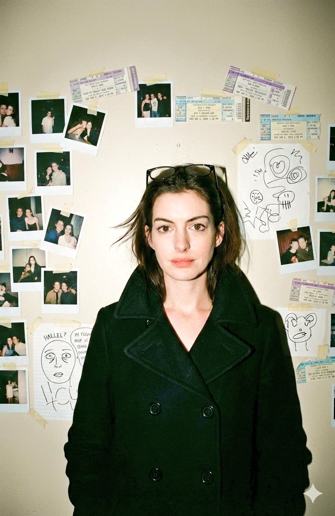 Candid 90s Flash Portrait with Film Grain and Wall Decor thumbnail 2
