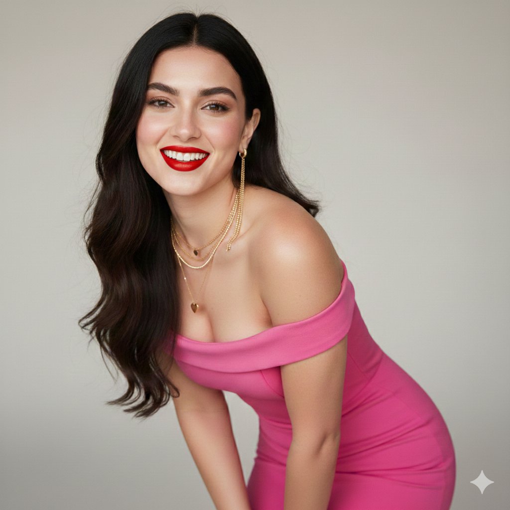 Playful Winking Women in Bodycon Dresses, Studio Portrait thumbnail 3