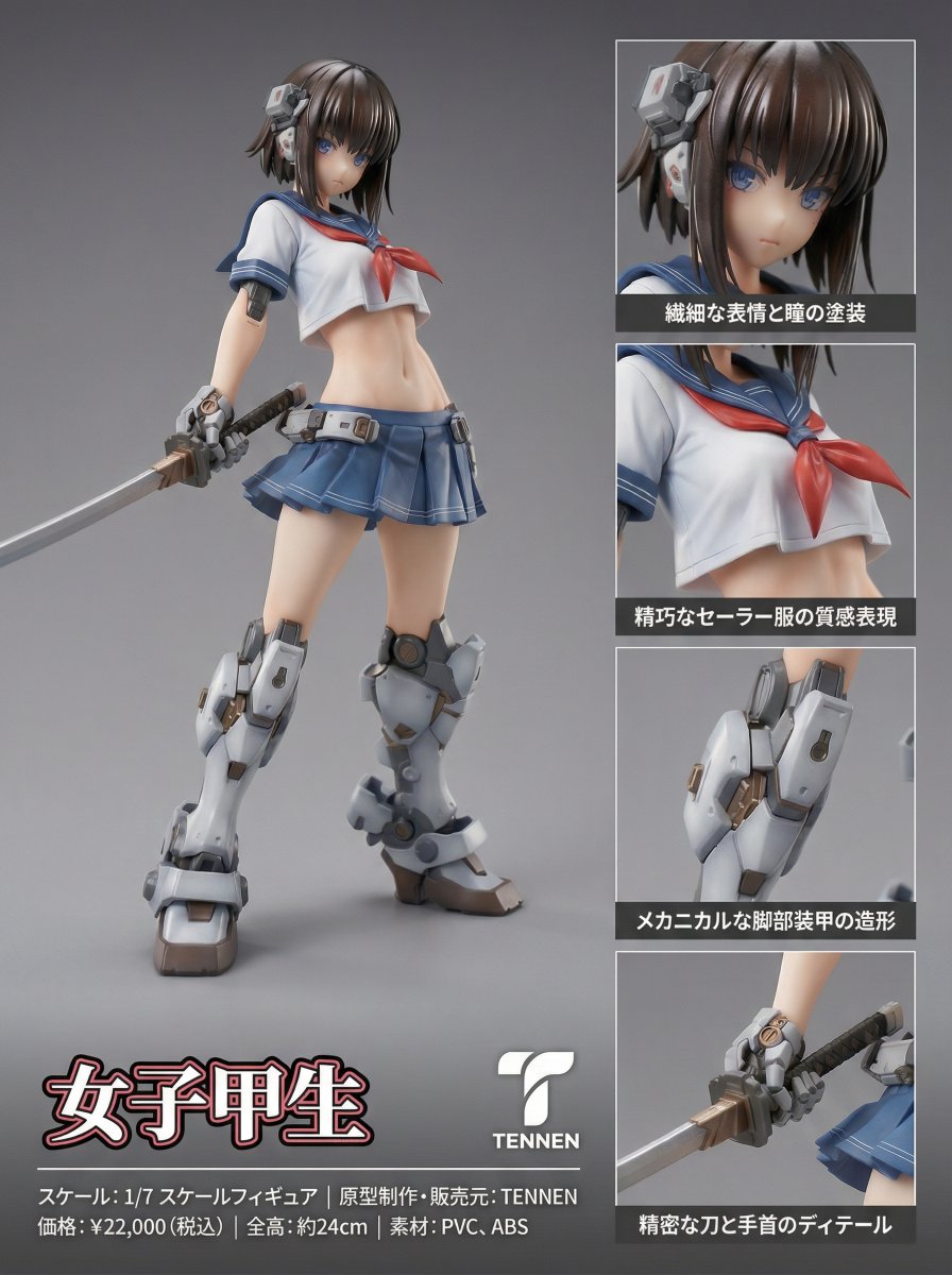 Armored Mecha Girl Student Figure Concept thumbnail 4