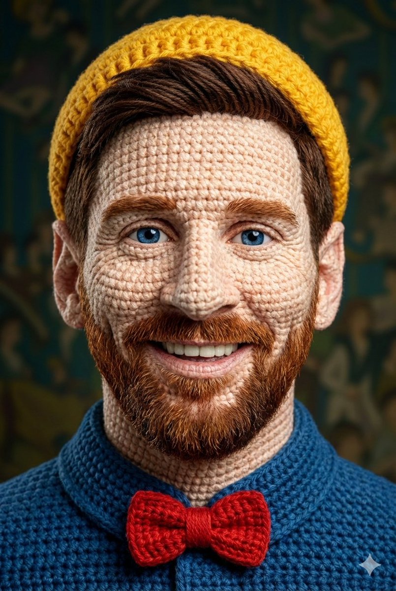Hyper-Detailed Crochet Character Studio Portrait thumbnail 2
