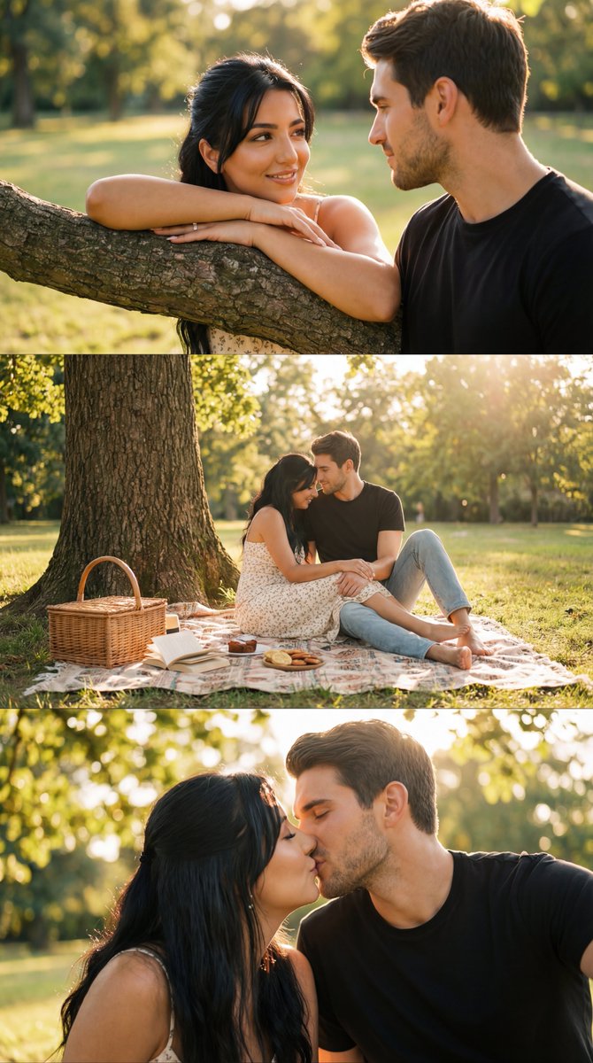 Golden Hour Picnic Romance Film Stills Storyboard - view 1