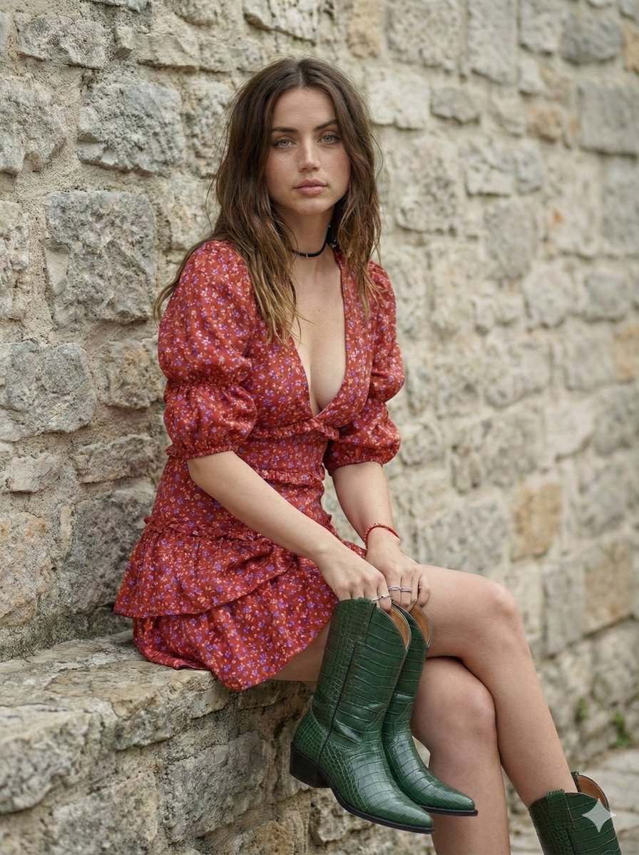Ana de Armas Cottagecore Portrait with Cowboy Boot - view 1