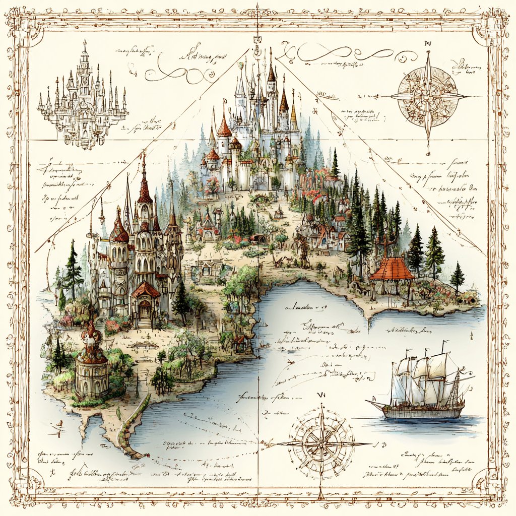 Medieval Fantasy World Map Style Reference thumbnail 2