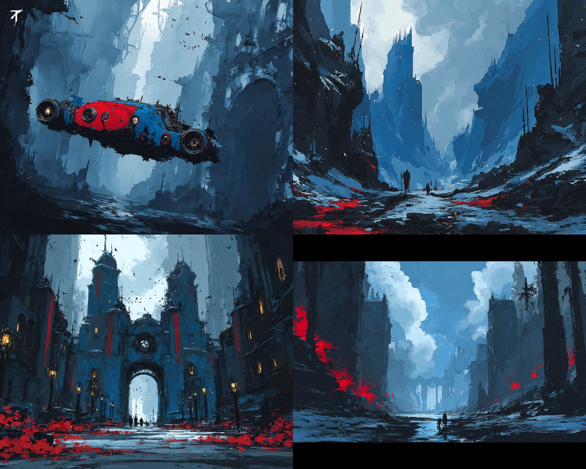 Raw Sci-Fi Painting Style with Rough Brushwork SREF - view 1