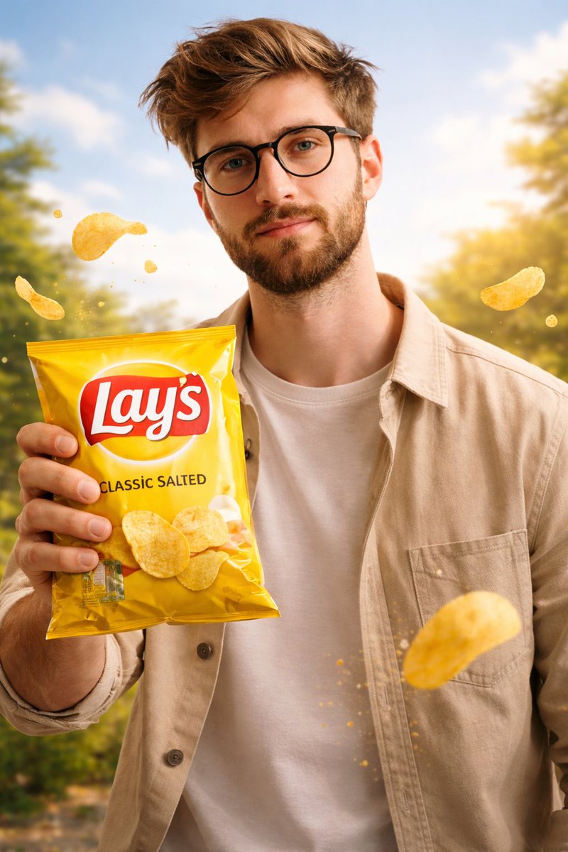 Cinematic Lay's Chips Ad: Man, Packet, Flying Chips thumbnail 2