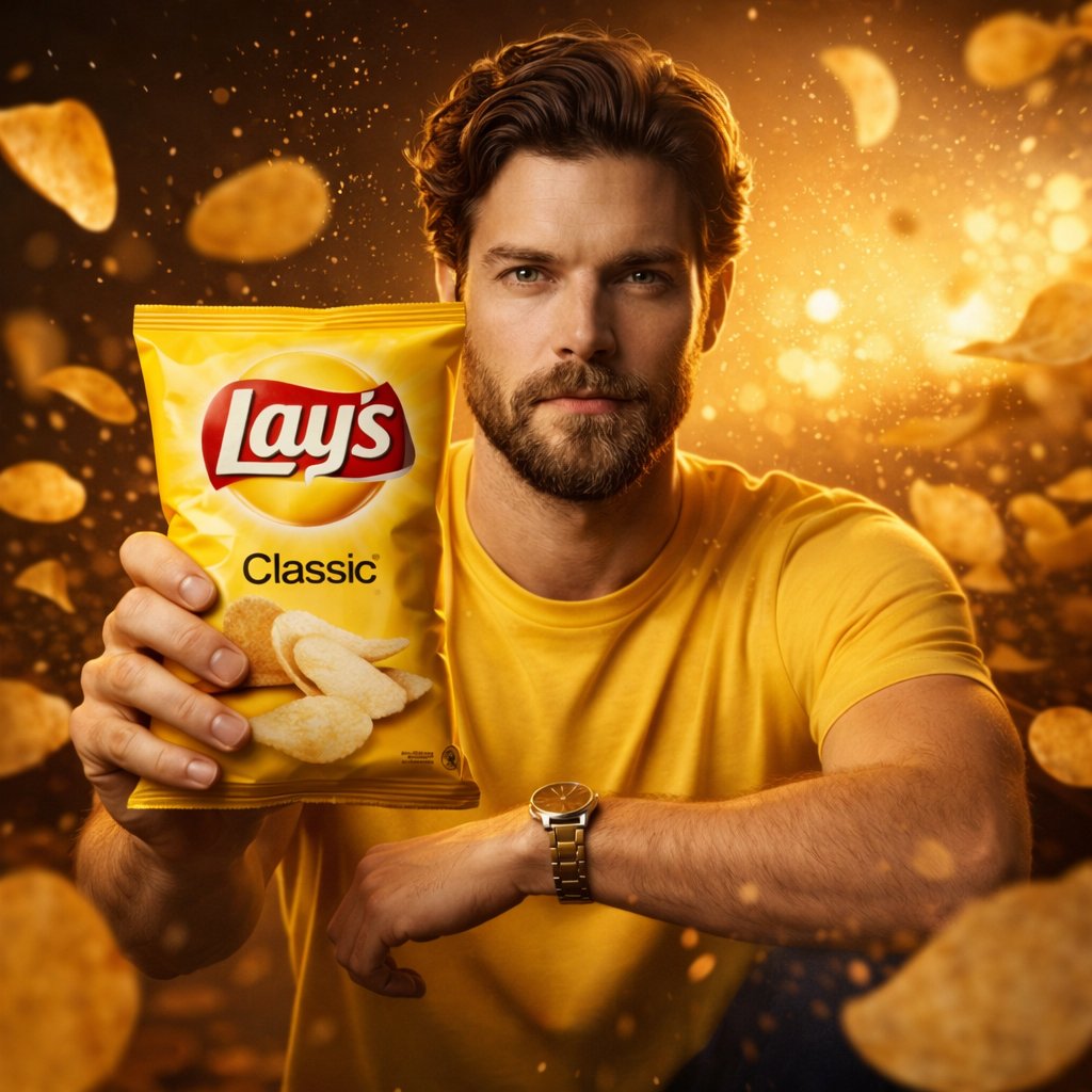 Cinematic Ultra-Realistic Lay's Ad with Flying Chips - view 1