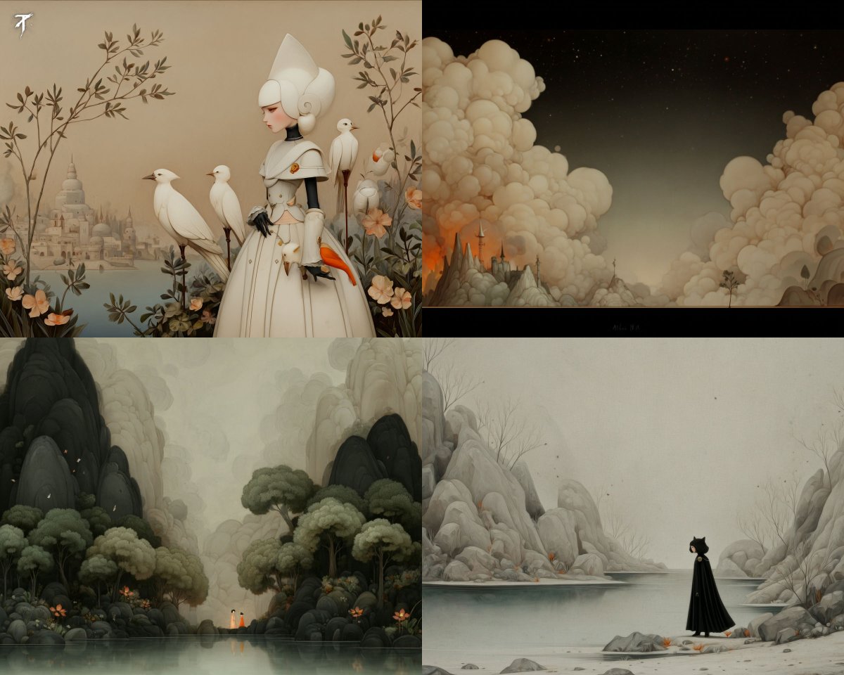 Soft Surreal Dreamlike Painting with Muted Colors - view 1