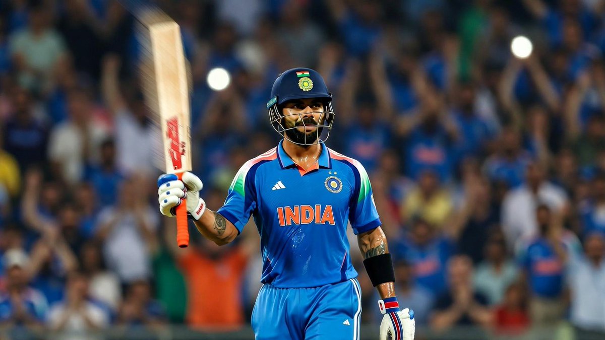 Virat Kohli on Cricket Pitch, Dynamic Sports Portrait thumbnail 3