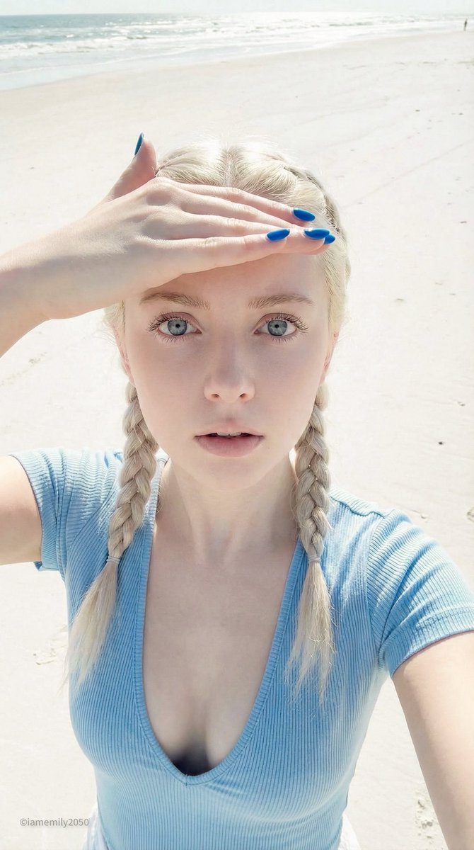 Porcelain Doll Beach Selfie with iPhone Aesthetic - view 1