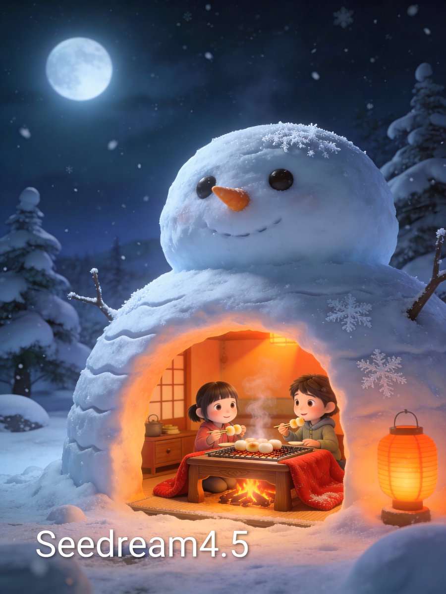Snowman Igloo Illustration - view 1