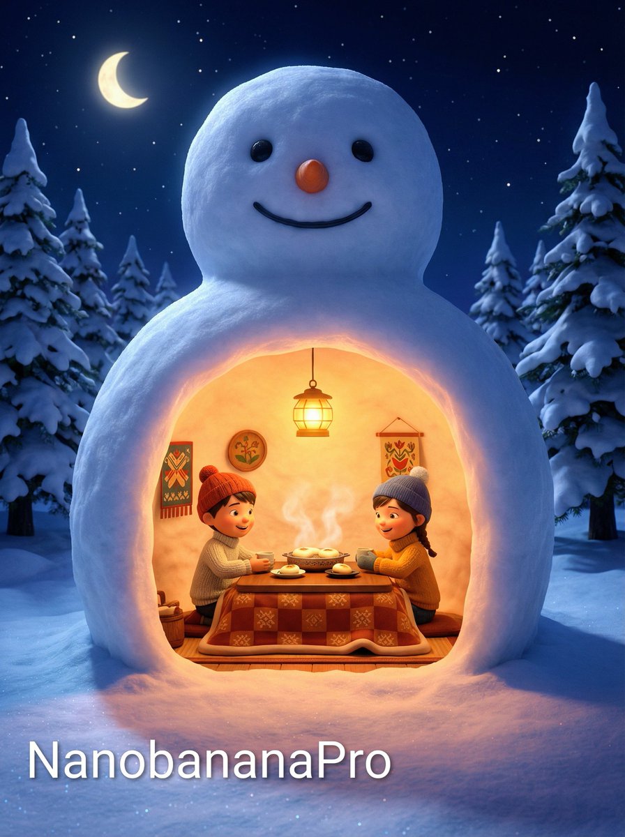 Snowman Igloo Illustration thumbnail 3
