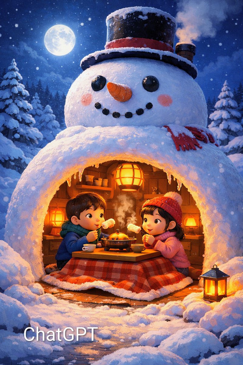 Snowman Igloo Illustration thumbnail 4