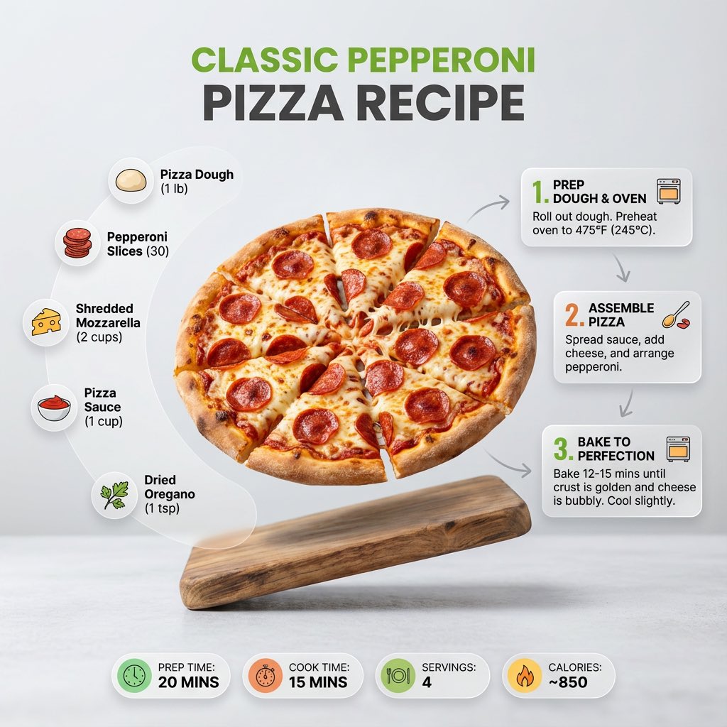 Modern Recipe Infographic with Editorial Food Photography Style - view 1