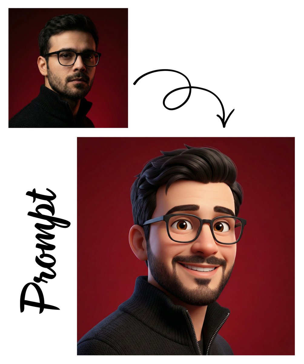 Pixar-Style 3D Avatar with Cheerful Expression - view 1