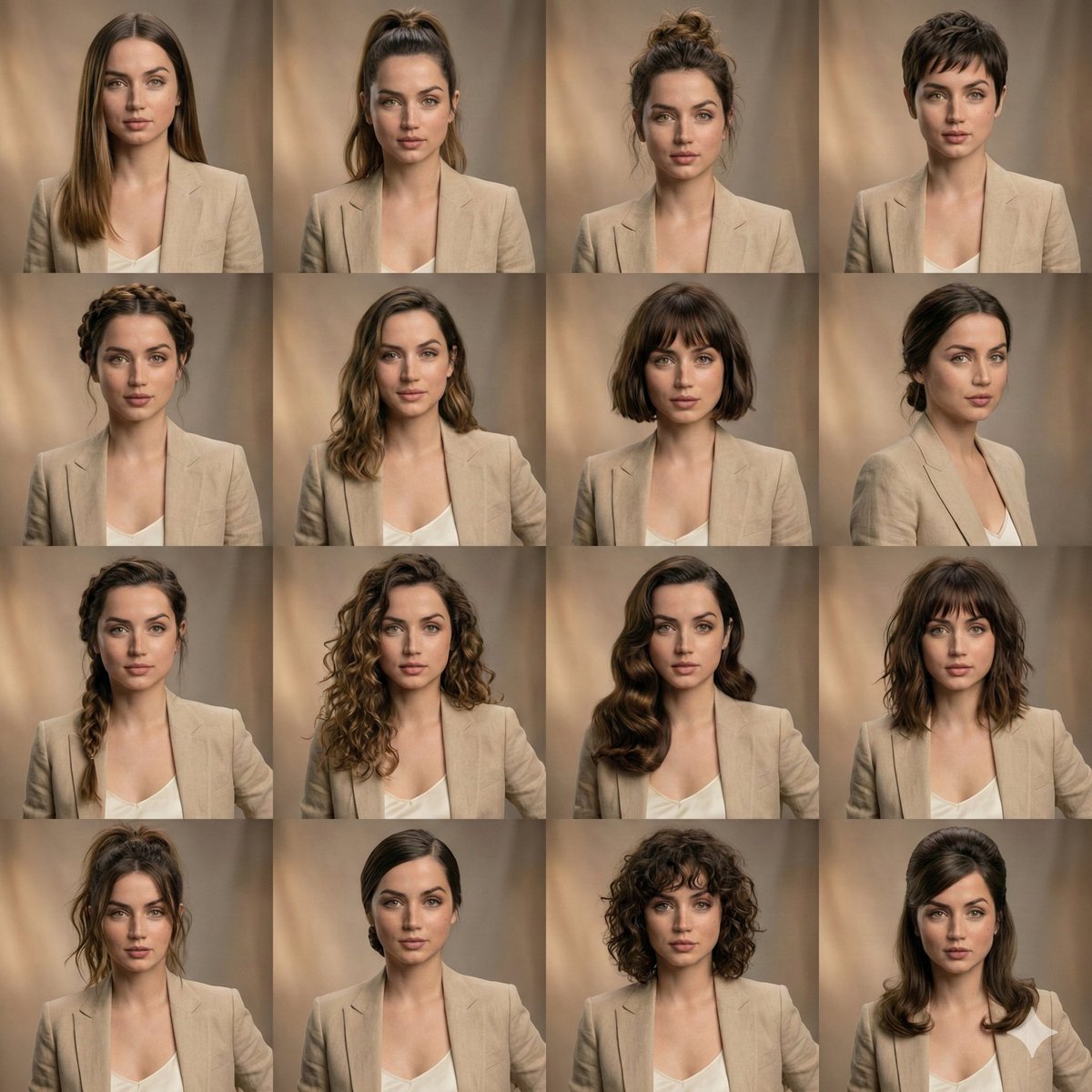 Editorial Beauty Hairstyle Collage with Consistent Model - view 1
