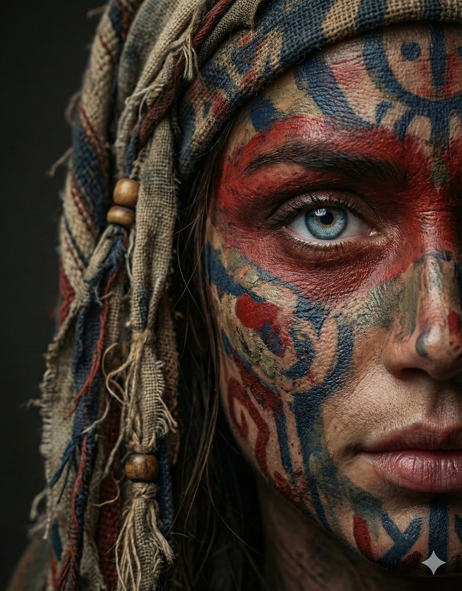 Ultra-Realistic Tribal Portrait with Intense Gaze thumbnail 2
