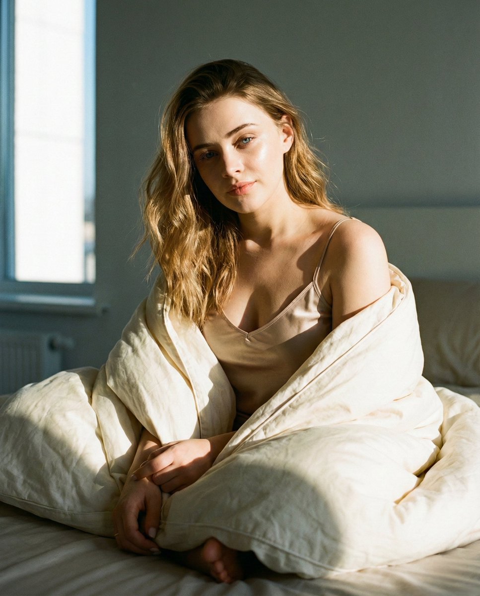 Cinematic Morning Portrait with Chiaroscuro Lighting - view 1