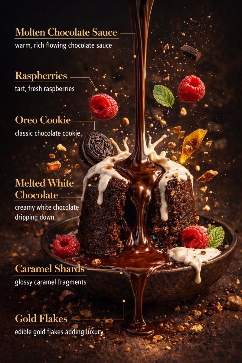 Hyper-realistic Floating Cake Slices with Infographic Overlays thumbnail 2