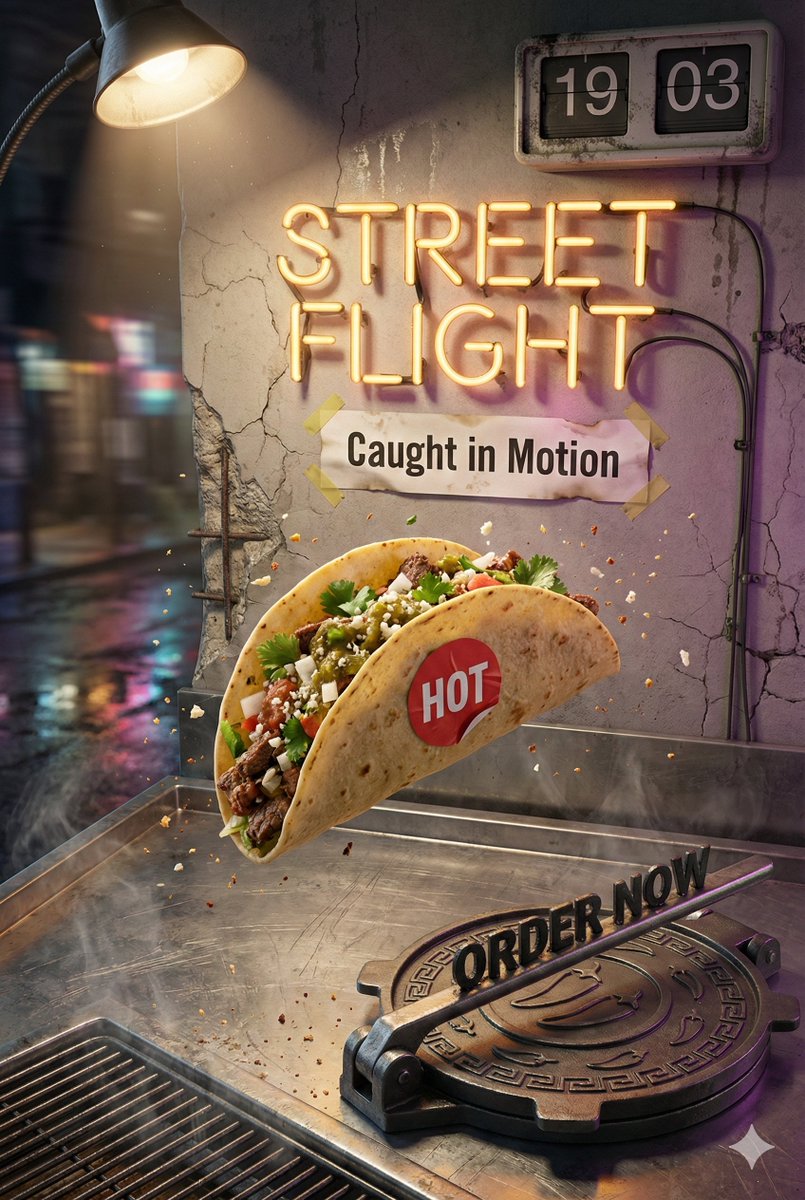 Street Flight: Dynamic Mid-Flip Taco Poster thumbnail 2
