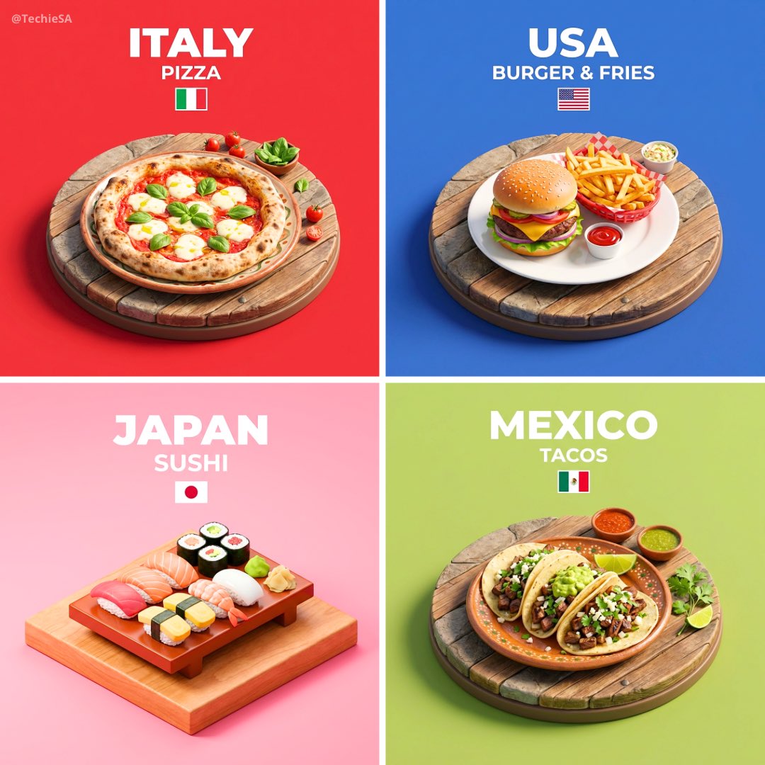 Isometric 3D Cartoon Food Diorama with Text Overlay - view 1