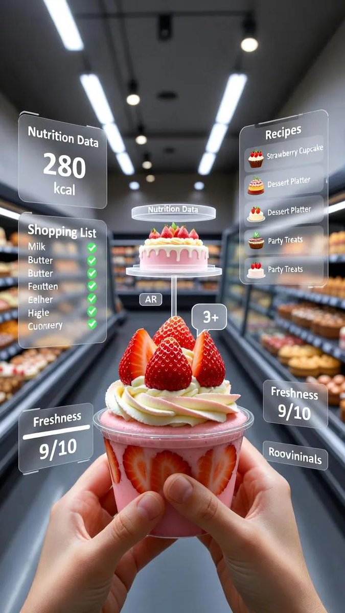 First-Person Supermarket View with AR Interface - view 1