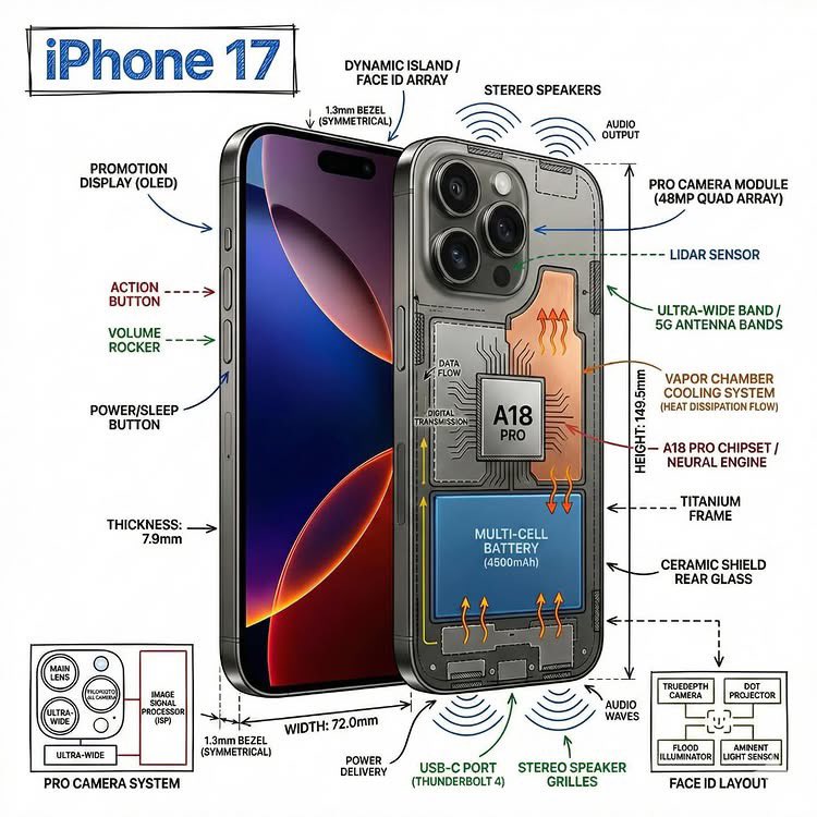 Technical Infographic with Annotated Product - view 1