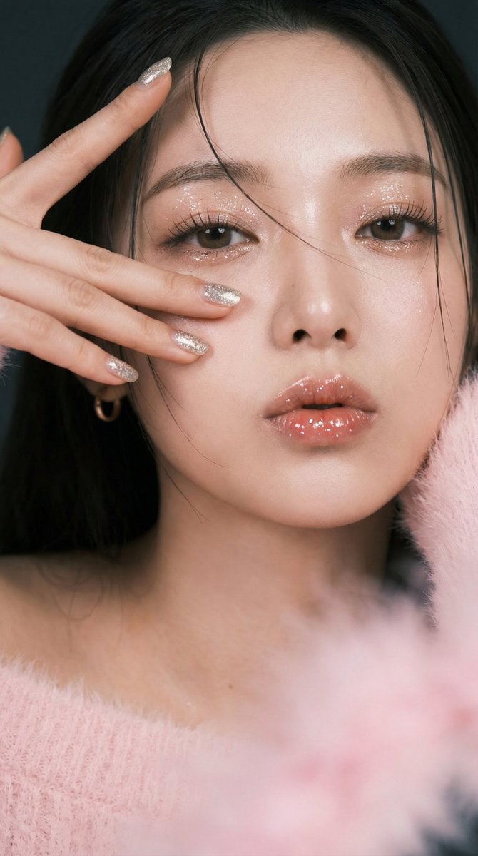 Glamorous K-Beauty Close-up Editorial Portrait - view 1