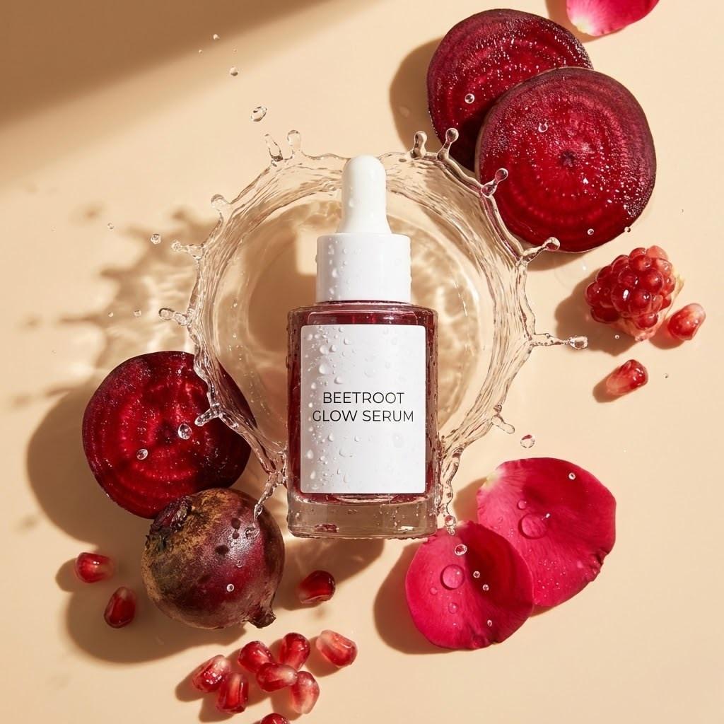 Skincare Product Flat Lay with Water Splash and Ingredients thumbnail 4