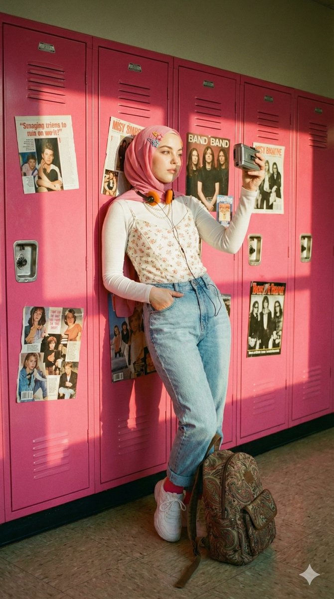Cinematic Nostalgic Portrait of a Hijab Woman thumbnail 2