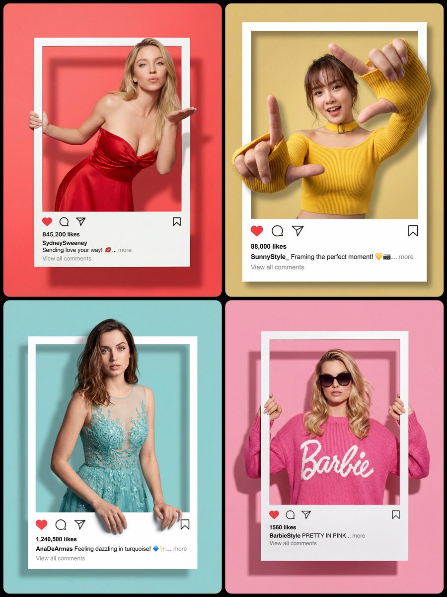 Photorealistic Fashion Shot in Instagram Frame with 3D Pop-Out - view 1