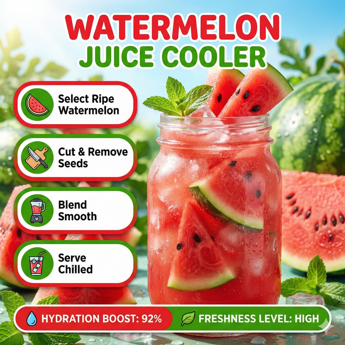 Summer Watermelon Juice Infographic - view 1